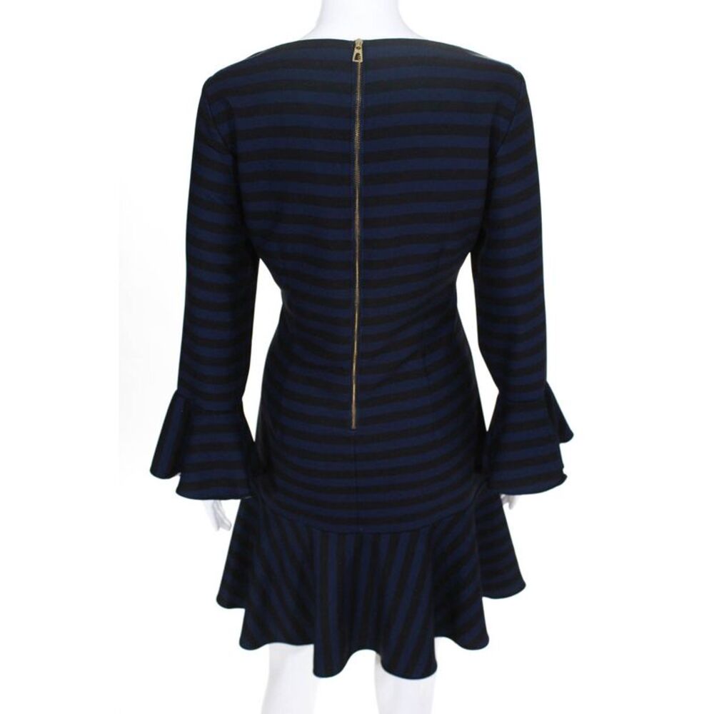 Sail To Sable Stripe Flounce Dress Blue Black Size 8 10738476 - Picture 3 of 6